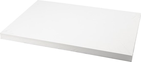 Twee graden Geniet Geletterdheid Gekleurd Karton. wit. A2. 420x600 mm. 250 gr. 100 vel/ 1 doos | bol.com