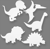 Dinosaurussen, H: 15-22 cm, B: 24-25 cm, 230 gr, wit, 16 stuk/ 1 doos