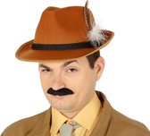 Guirca Tiroler/oktoberfest hoedje voor heren - verkleed accessoires - bruin - Jagershoedje