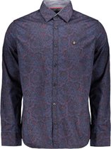 Twinlife Heren Floral Print - Overhemden - Lichtgewicht - Elastisch - Blauw - XL