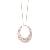Velini Jewels-P2068R-925 zilver Hanger+Ketting -Rose gezet met Cubic Zirkonia-45 cm +5cm verlengstuk