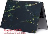 Macbook Case Cover Hoes voor Macbook Air 13 inch 2020 A2179 - A2337 M1 - Laptop Cover - Marmer Zwart Goud