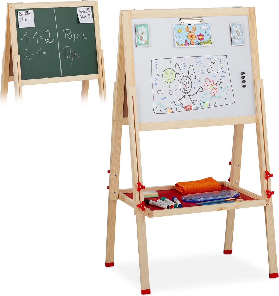 Planche à dessin éducative multifonctionnelle en bois pour enfants - tableau  noir 