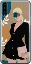 Samsung Galaxy A20s hoesje siliconen - Abstract girl - Soft Case Telefoonhoesje - Print / Illustratie - Multi