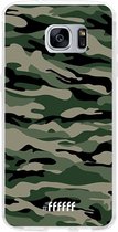 Samsung Galaxy S7 Edge Hoesje Transparant TPU Case - Woodland Camouflage #ffffff