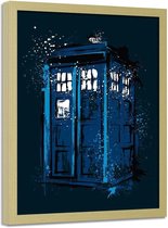 Foto in frame , Tardis Dr. Who ,  70x100cm , blauw wit zwart , wanddecoratie , Premium Print