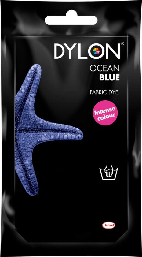 4x Peinture textile Dylon - Lavage à la main bleu océan 50 gr