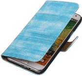 Wicked Narwal | Lizard bookstyle / book case/ wallet case Hoes voor Samsung Galaxy E7 Turquoise