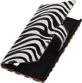 Wicked Narwal | Zebra bookstyle / book case/ wallet case Hoes voor Nokia Microsoft Lumia 735 Wit