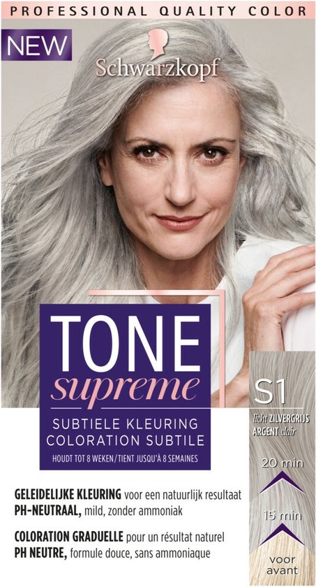 Snikken Chirurgie Spijsverteringsorgaan Schwarzkopf Tone Supreme S1 Licht Zilvergrijs 60 ml Haarverf - 1 stuk |  bol.com