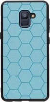 Wicked Narwal | Hexagon Hard Case voor Samsung Samsung Galaxy A8 Plus 2018 Blauw