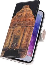 Wicked Narwal | Temple 2 bookstyle / book case/ wallet case Hoesje voor Samsung Galaxy J4 2018