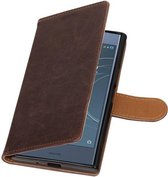Wicked Narwal | Pull-UP bookstyle / book case/ wallet case Hoes voor Sony Xperia XZ 1 Mocca