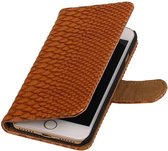 Wicked Narwal | Snake bookstyle / book case/ wallet case Hoes voor iPhone 7/8 Bruin