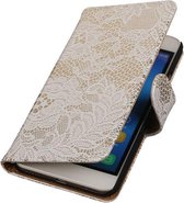 Wicked Narwal | Lace bookstyle / book case/ wallet case Hoes voor Huawei Honor 4 A / Y6 Wit