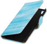 Wicked Narwal | Lizard bookstyle / book case/ wallet case Hoes voor sony Xperia XA Turquoise