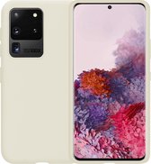 Samsung Galaxy S20 Ultra Hoesje Siliconen Case Back Cover Hoes - Wit