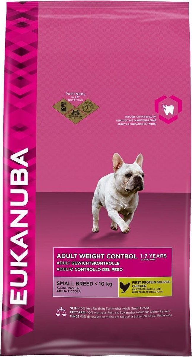 Eukanuba Dog Adult - Small Breed - Gewichtscontrole - Kip - Hondenvoer - 3 kg