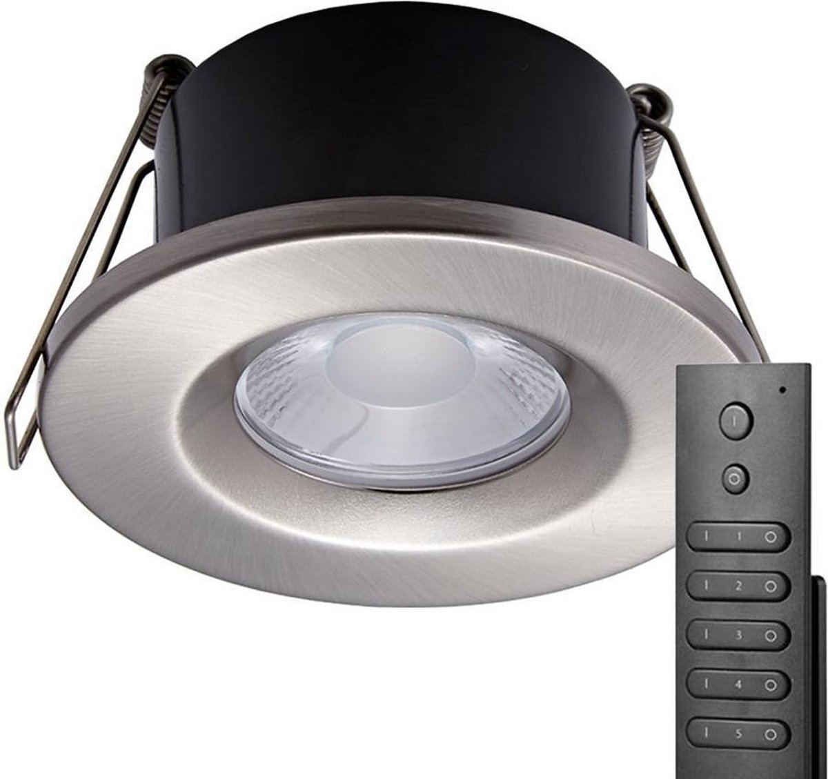 Set de 6 downlights LED dimmables inox Venezia 6 Watt 2700K IP65 avec