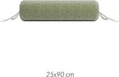 2x Luxe Linenlook Nekrolkussenslopen Medium Groen | 25x90 | Fijn Geweven | Zacht En Ademend
