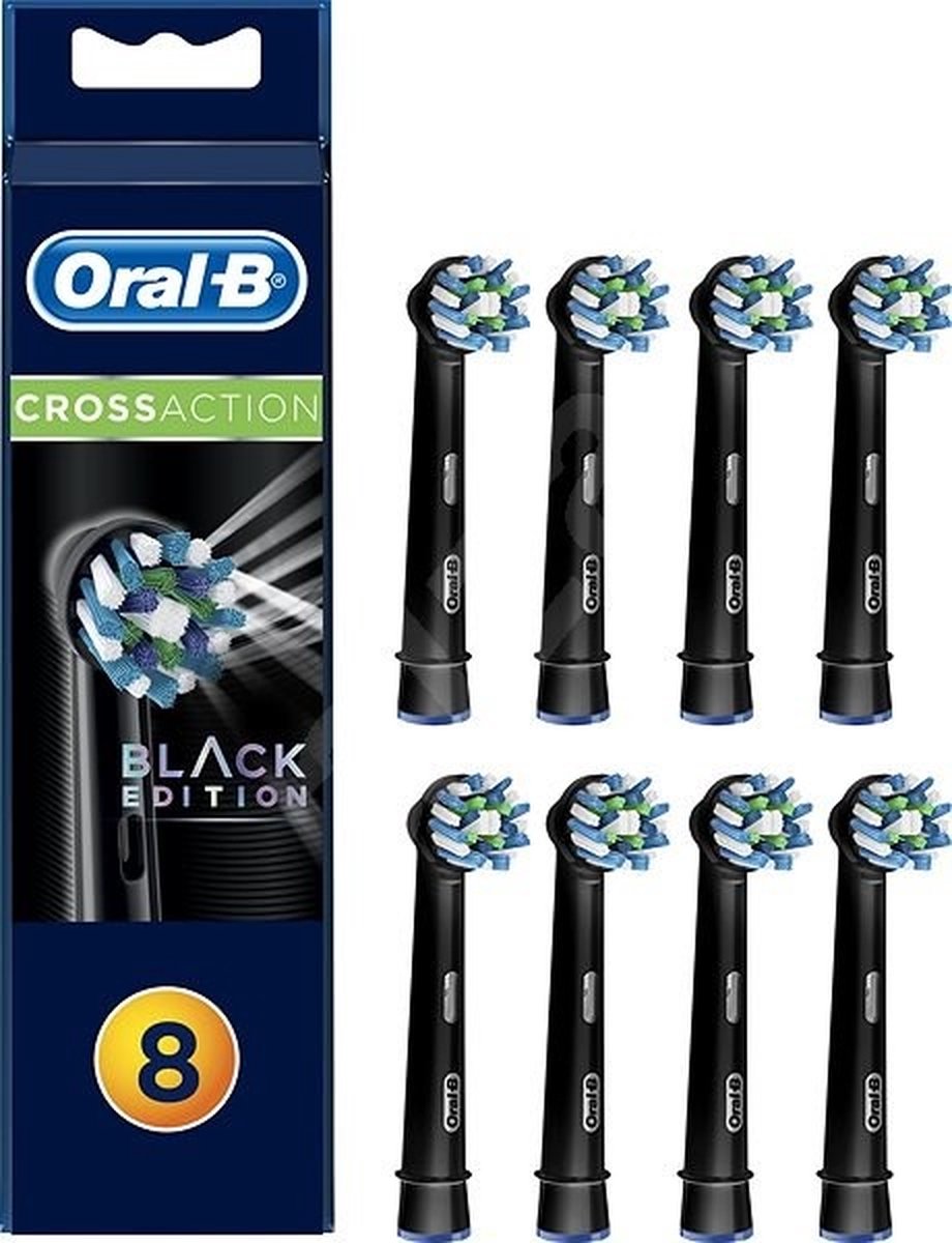 Oral-B Cross Action Black Edition Opzetborstels - 8 Stuks
