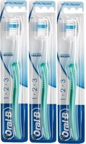 Oral-B 1-2-3 Indicator 35M - 3 stuks - Tandenborstel - Voordeelverpakking