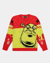 Shrek - Knitted Kersttrui - M - Rood/Geel