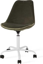 Essence Kontar velvet bureaustoel - Groen - Met wielen