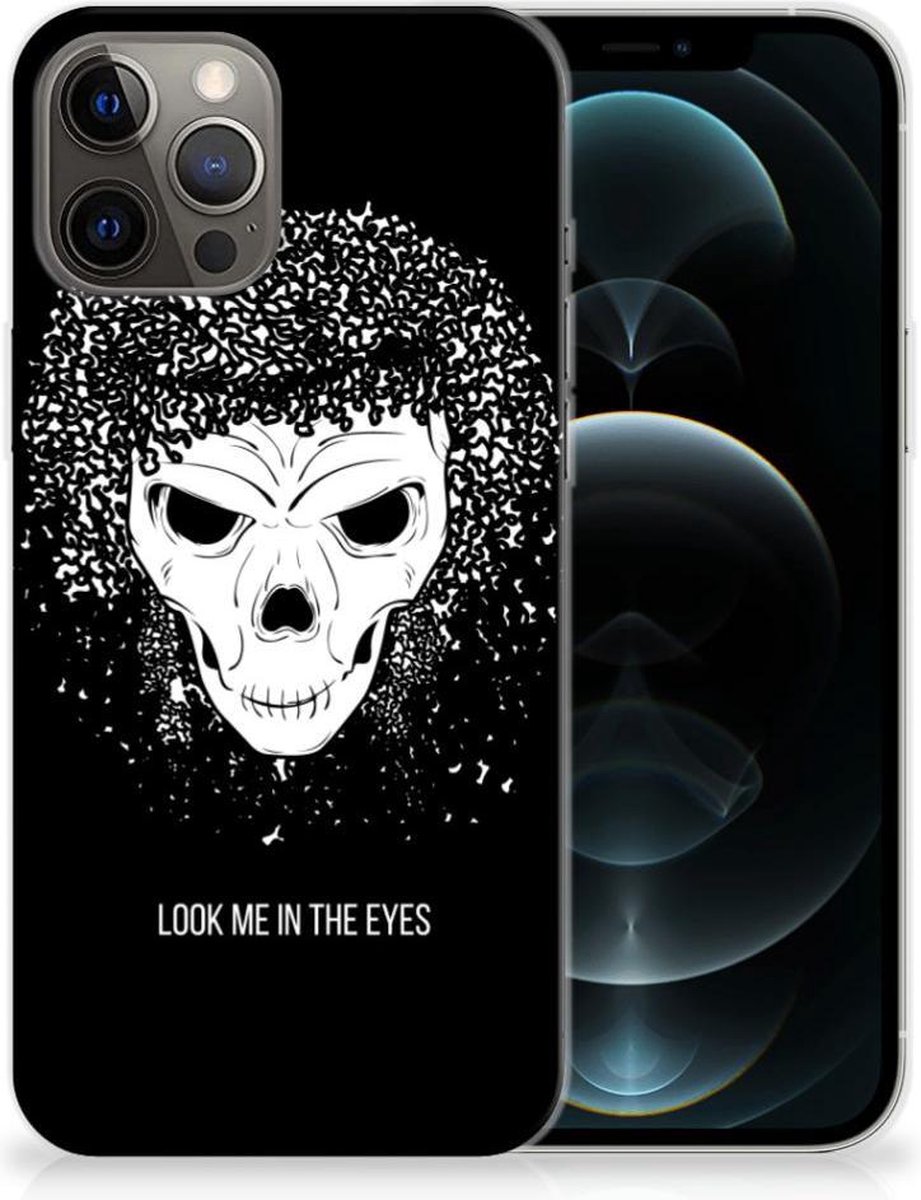 Back Cover voor Silicone Back Case iPhone 12 Pro Max Skull Hair