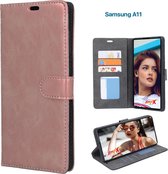 EmpX.nl Samsung Galaxy A11 TPU/Kunstleer Rose Goud Boekhoesje | A11 Bookcase Hoesje | Flip Hoes Wallet