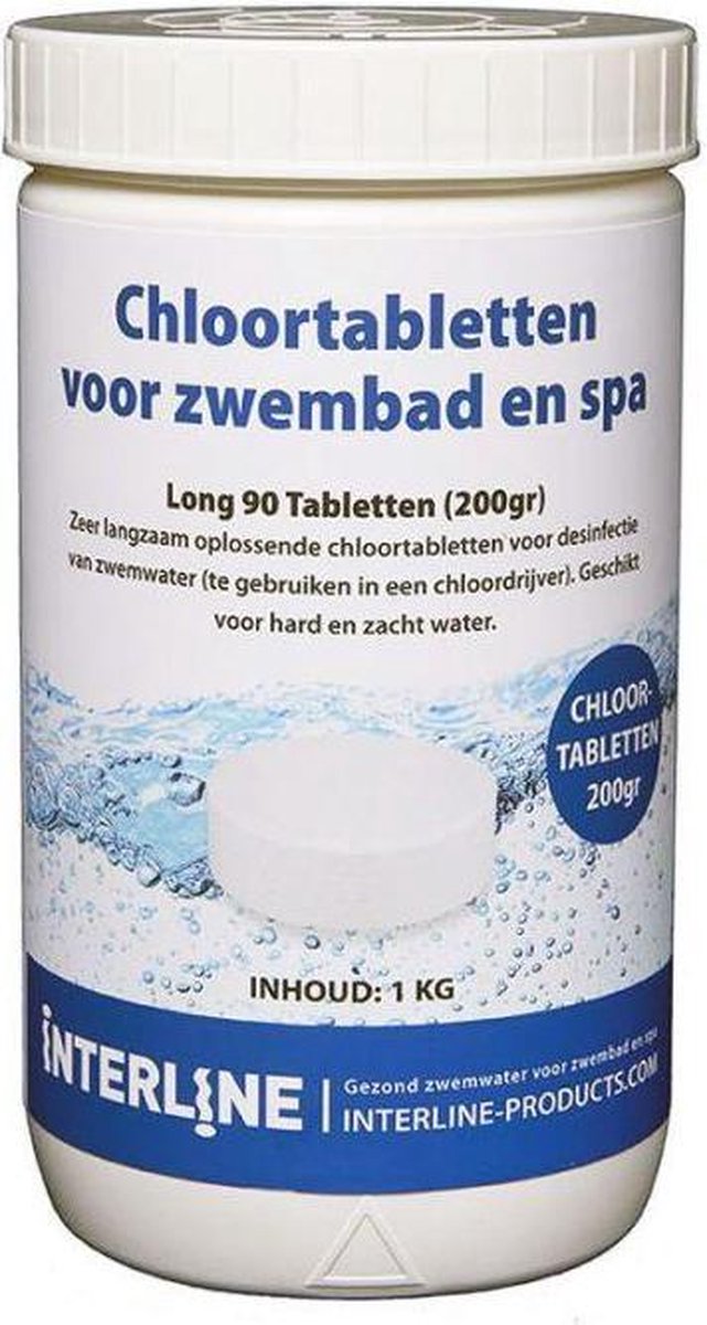 Nutteloos Recensent Heerlijk Interline Zwembad Interline chloortabletten - 200 grams, 1 kg/ grote xxl  tabs | bol.com
