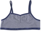 Little Label - crop top - small blue stripe - maat: 134/140 - bio-katoen