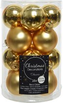 Decoris Kerstbal Glas Glans-Mat Licht Goud dia3.5cm