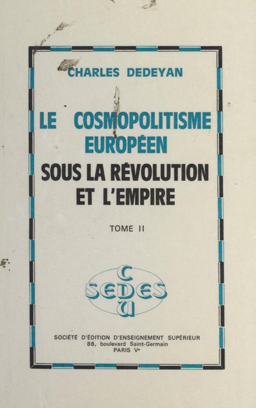 Le cosmopolitisme européen sous la Révolution et l'Empire  ... - cover