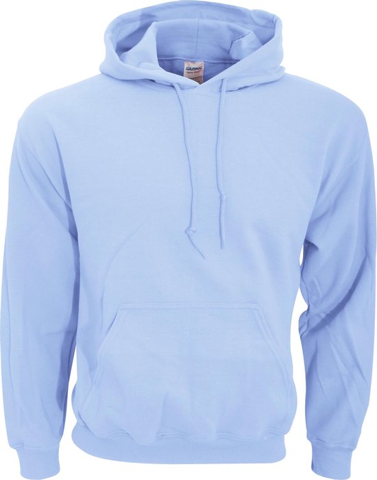 Sweat à capuche Gildan bleu clair avec cordon de serrage et poche kangourou.