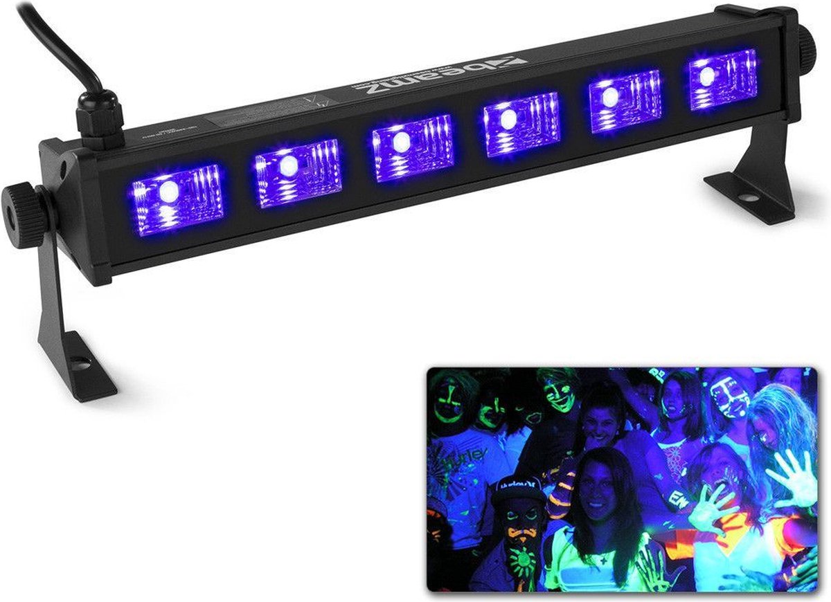 Blacklight UV Lamp - BeamZ BUV63 - LED Bar - 20 W - Parabolische Reflectoren - BeamZ