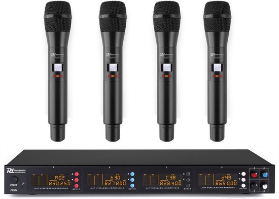 Kilometers slepen twijfel Draadloze microfoon 4x - Power Dynamics PD504H draadloos microfoon systeem  met 4 UHF... | bol.com