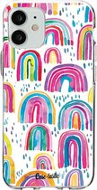 Casetastic Apple iPhone 12 Mini Hoesje - Softcover Hoesje met Design - Sweet Candy Rainbows Print