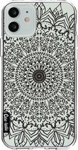 Casetastic Apple iPhone 12 / iPhone 12 Pro Hoesje - Softcover Hoesje met Design - Black Mandala Print