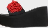 Uzurii Sandal Red Coral dames slippers, Black, maat: 37/38