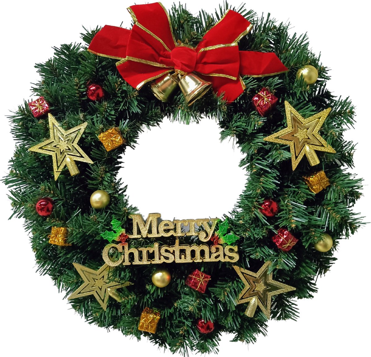KADAX Kerstslinger, decoratieve slinger voor trappen en open haard, 260 cm lange dennenslinger, kunstdennenslinger van pvc-folie, kerstdecoratie (blikjes
