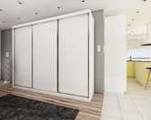Armoire - Armoire de rangement - Miroir - Garde-robes Chambre - Armoire à Vêtements - Tringle - Étagères- Armoire à portes coulissantes - Amo Wit 250 cm