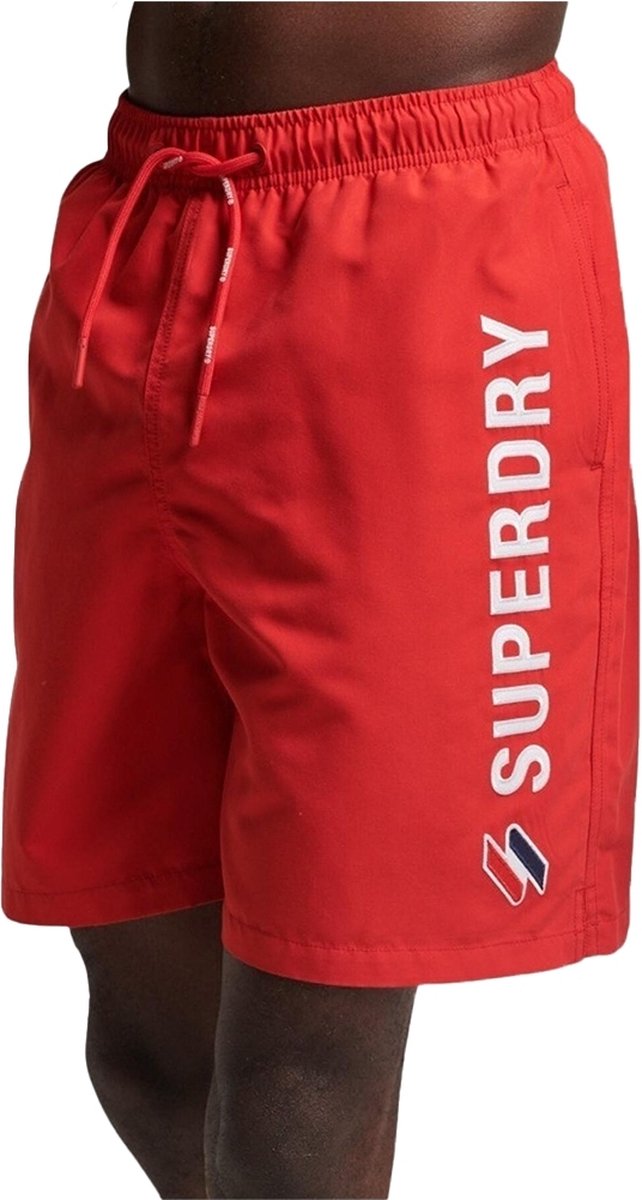 Superdry Gerecyclede zwemshort met appliqué 48 cm Heren Zwembroeken Rood