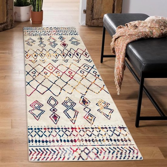 Loper Tapijt Lang antislip Keukentapijt Wasbaar Vloerkleed 100 x 180 cm Absorberend Keukenmat Woonkamer Tapijt Machinewasbaar Gangtapijt voor Hal Keuken Slaapkamer Gang Tapijtlopers