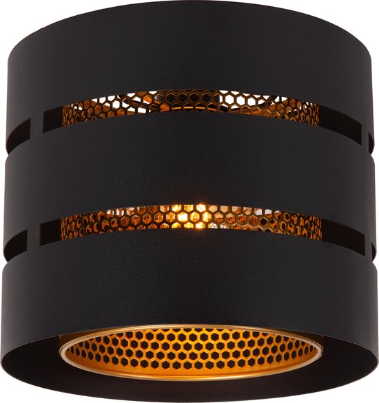 Lucide ROSAS - Plafonnière (Plafondlamp) - Ø 26 cm - 1xE27 - Zwart