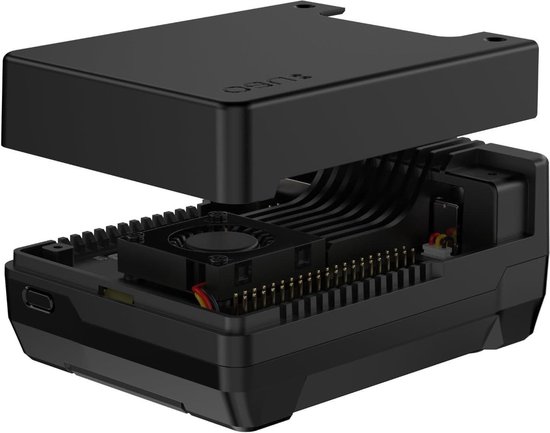 Argon Neo 5 M.2 NVMe Behuizing Voor Raspberry Pi 5 – Aluminium Koelhuis Met 30mm PWM Ventilator, Ondersteunt M.2 2280 NVMe Drives, Inclusief FPC-kabel
