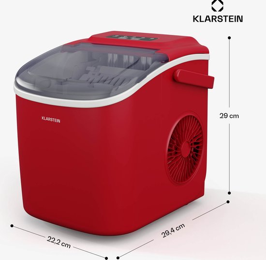 Klarstein ijsblokjesmachine - 12 kg/24 uur, 2 ijsblokjesformaten, 1,3 liter watertank, LED-indicatoren, transparant deksel, draagbaar, ideaal voor feestjes/tuinfeesten - voor Bar - IJsschep - Mobiel Compact - Ice Maker - Ice Cube Maker van Klarstein — afbeelding 5