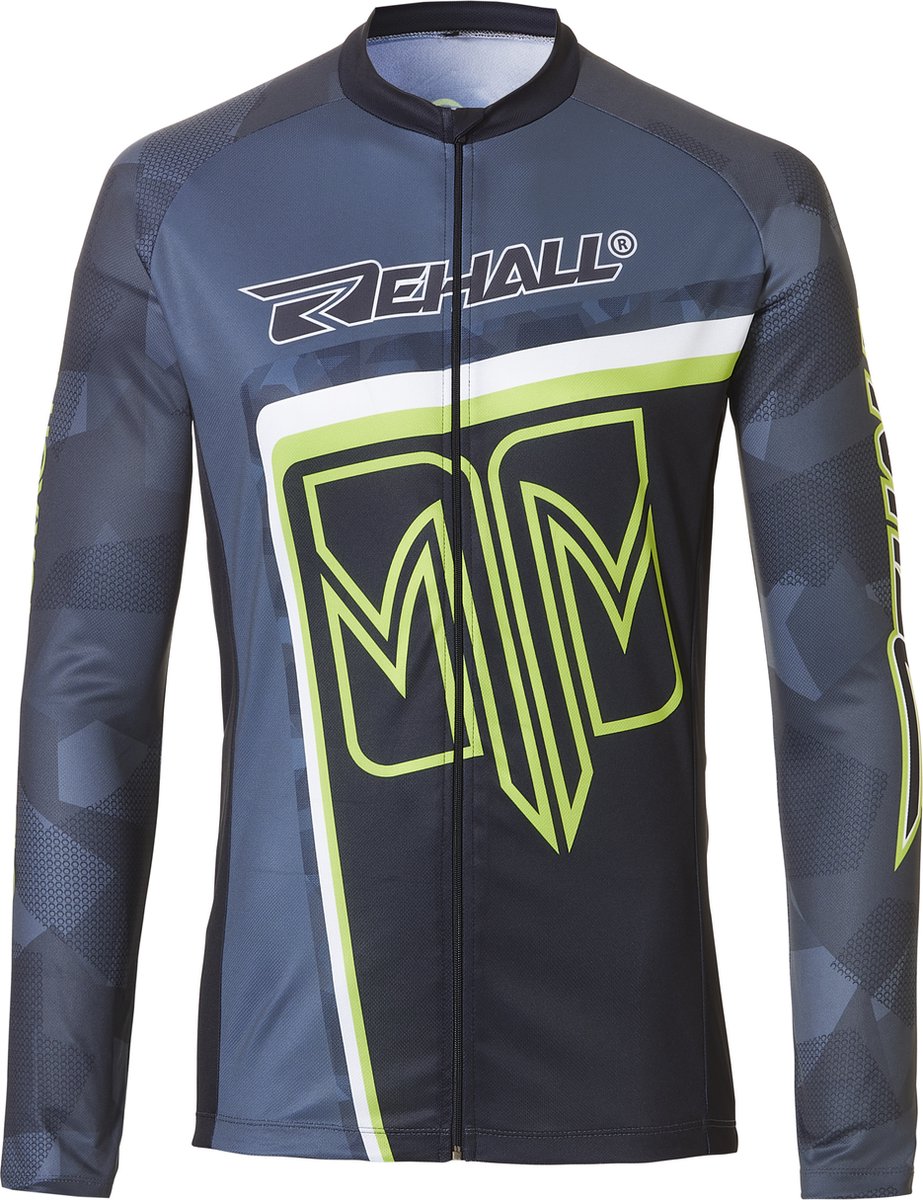Rehall ROBERT-R Heren Fietsshirt Lange Mouw Wielershirt Mountainbike Shirt Steel Square Camo