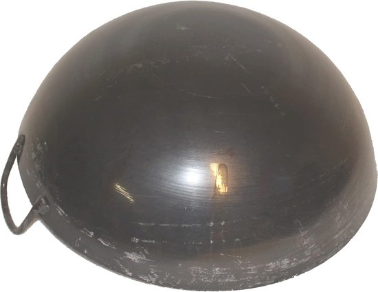 Asia Art Factory AAF Nommel ® wok oliebak ca. 50 cm diameter met 2 handgrepen / handgrepen met ronde bodem voor gas, gastronomie