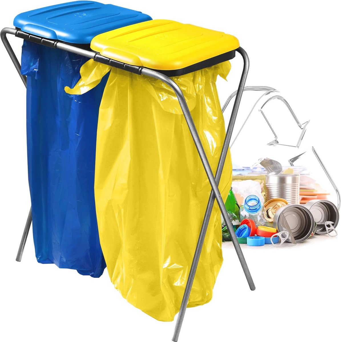 Goedkoopste Dubbele Vuilniszakhouder voor Efficiënte Afvalscheiding - 120 Liter, Diverse Kleuren